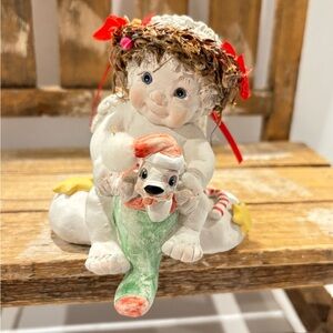 Dreamsicles Vintage “Stocking Holder Stocking” Angel with Dog